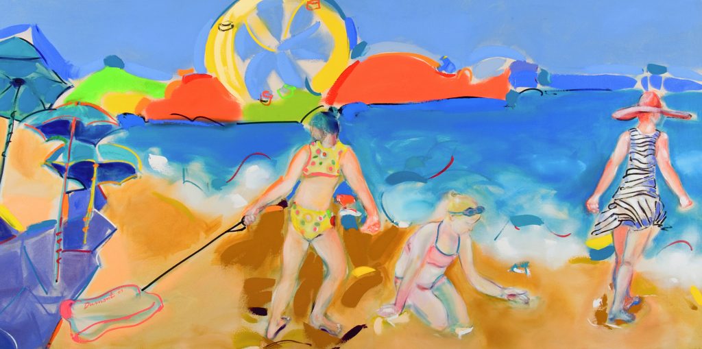 “Santa Monica Pier Cheer,” 48″ x 96″ oil on canvas