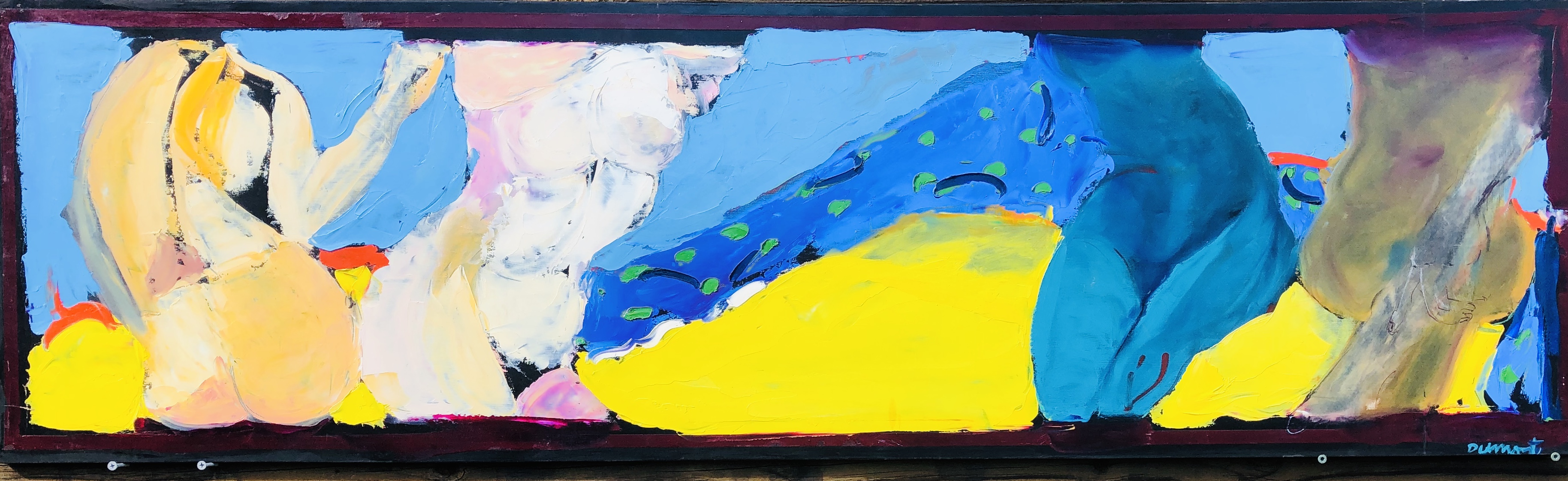 "Nudes On The Boulevard," 19" x 60" oil on panel 1995