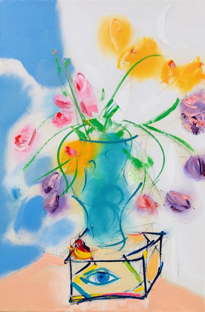 "Tulips Set Free," oil on canvas 2019