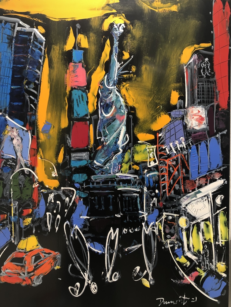 "Times Square Rocks," 36" x 24" oil on panel 2021
